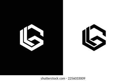 Creative white GL initial letter logo