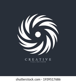 Creative White Of Hurricane Cyclone Wind Logo Template, Spiral Storm, Abstract Concept Graphic Element