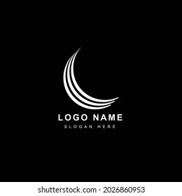 Creative white logo design with black background for business and brand.