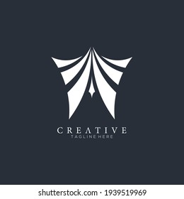Blanco creativo de la plantilla del logo del traje aéreo, símbolo de libertad.