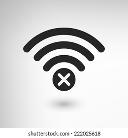 Creative WiFi icon with cross element. EPS10 vector.
