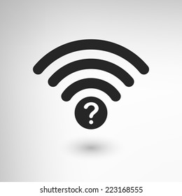 Creative WiFi icon with question element. EPS10 vector.