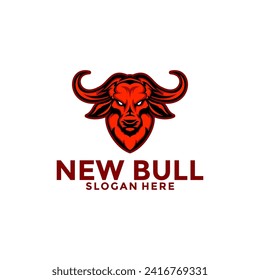 Creative Wild Bull Buffalo Horn Head Vector Logo , Bull Logo design template