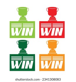Creative win logo design template art vector