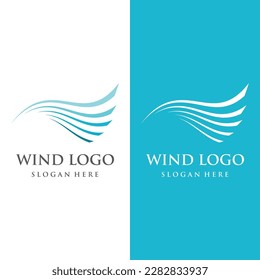 Creative wind or air wave element wave logo template.Logo for business, web, air conditioner.