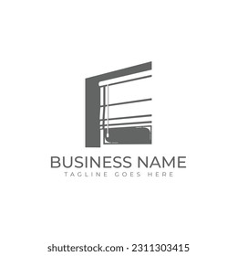 Creative window treatment logo design vector. Blinds window coverings logo design vector isolated in a white background