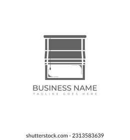 Creative window treatment logo design vector. Blinds window coverings logo design vector isolated in a white background
