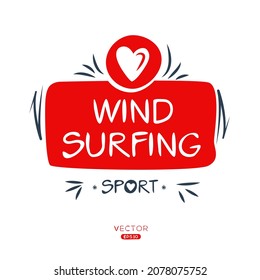 Creative (Windsurfing) Sportaufkleber, Logo-Vorlage, Vektorgrafik.