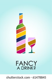 cartel de bebida de vino creativo
