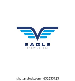 Creative Wing Eagle Concept Logo Design Template