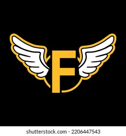  Icono del logotipo de la letra de ala creativa F Vector de diseño 