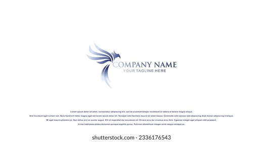 Creative wing logo design with modern style| premium vector