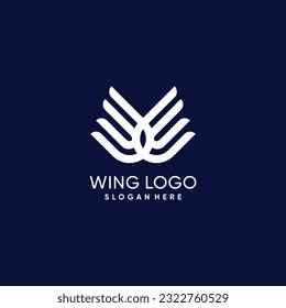 Creative wing logo idea with modern unique concept design