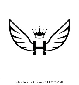 Creative Wings With Letter H Logo. Initials Letter H Logo Vector Template