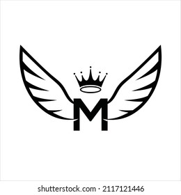 Creative Wings With Letter M Logo. Initials Letter M Logo Vector Template