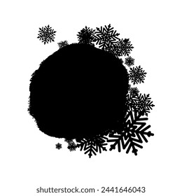 Creative winter abstract mask. Basis element for design black and white