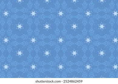 Creative winter pattern with beautiful snowflakes. Icy background, creative snowy design. 