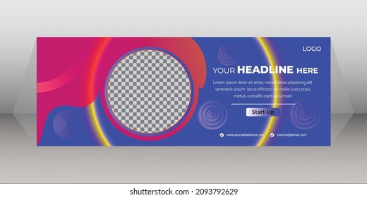 Creative Winter Sale Facebook Cover Collection With Vector Social Media Timeline Cover Gradient landing page template Design