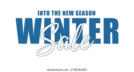 Creative Winter Sale Typography Banner Design Featuring Seasonal Shopping Promotion Discount Offer and Retail Marketing Template