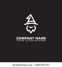 Creative wizard warlock logo vector template.