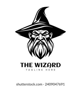 Creative Wizard Warlock Vector Illustration Logo