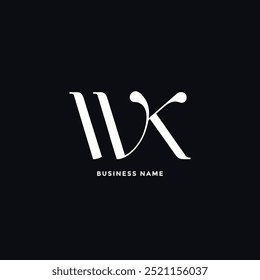 Creative WK Icon design featuring unique letterforms on black background