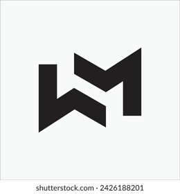 Creative WM or MW initial monogram modern brand unique eye catchy logo design