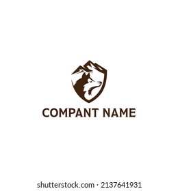 creative wolf animal logo design eps 10 file