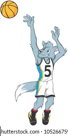 Creative Wolf Basketball Player Illustration