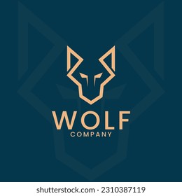 Creative wolf head logo design vector template	