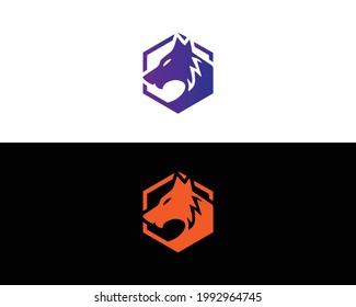 Creative Wolf illustration Logo Design