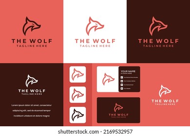 Creative wolf logo design template