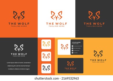 Creative wolf logo design template