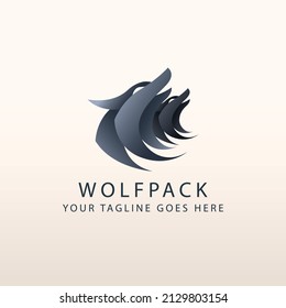 Creative wolf logo design vector