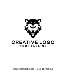 Creative wolf logo vector illustration isolated on white background