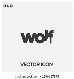 Creative "Wolf" typographic vector logo.Flat "Wolf" vector icon.Premium quality.