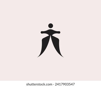 Creative Woman label logo design template.