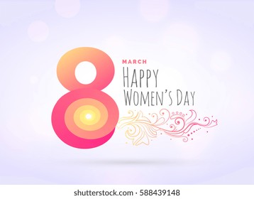 creative woman's day greeting background with floral decoration