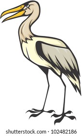 Creative Wood Stork Illustration
