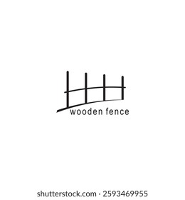 Creative wooden fence logo design with unique concept premium vector