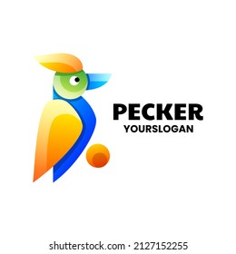 creative woodpecker colorful logo design