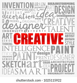 CREATIVE word cloud, creative business concept background