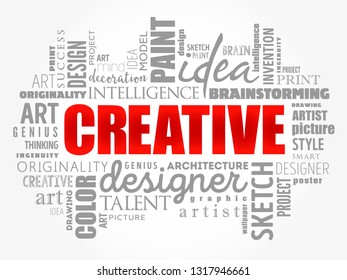 CREATIVE word cloud, creative business concept background