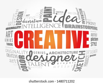 CREATIVE word cloud, creative business concept background