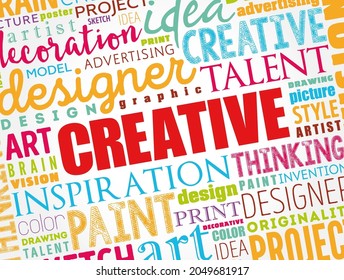 CREATIVE Word Cloud, Hintergrund für kreatives Unternehmenskonzept