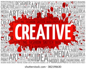CREATIVE word cloud, creative business concept background