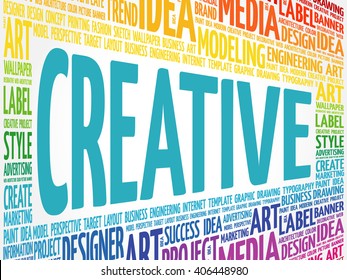 CREATIVE word cloud, creative business concept background