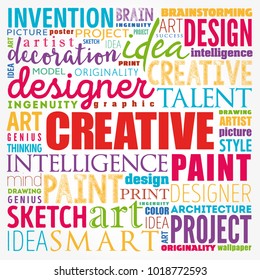 CREATIVE word cloud collage, business concept background