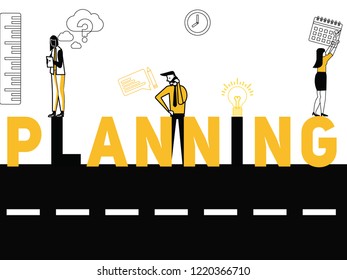 Creative Word concept Planning and People doing things