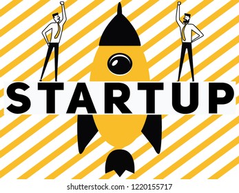 Creative Word concept Startup and People doing things